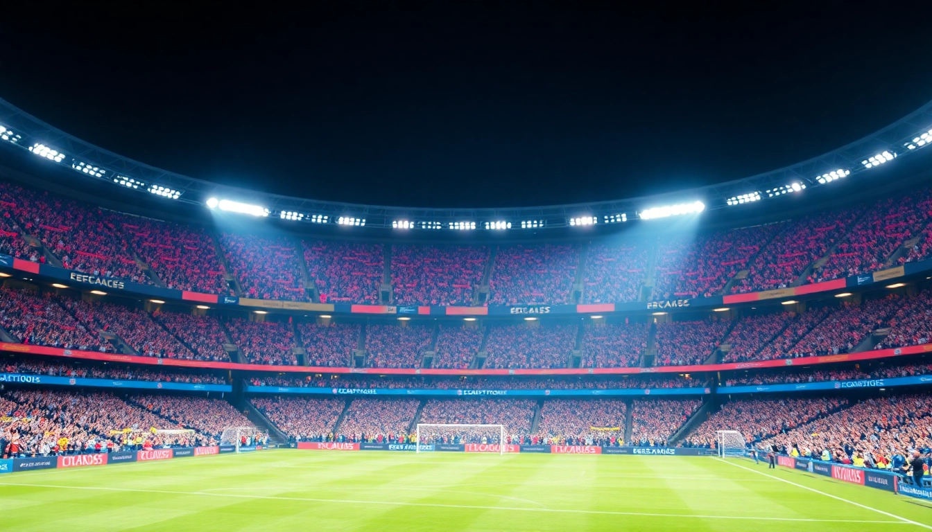 รับชมผลบอลยูฟ่าแชมป์เปียนลีก ในสนามฟุตบอลที่เต็มไปด้วยแฟนบอลที่ตื่นเต้น