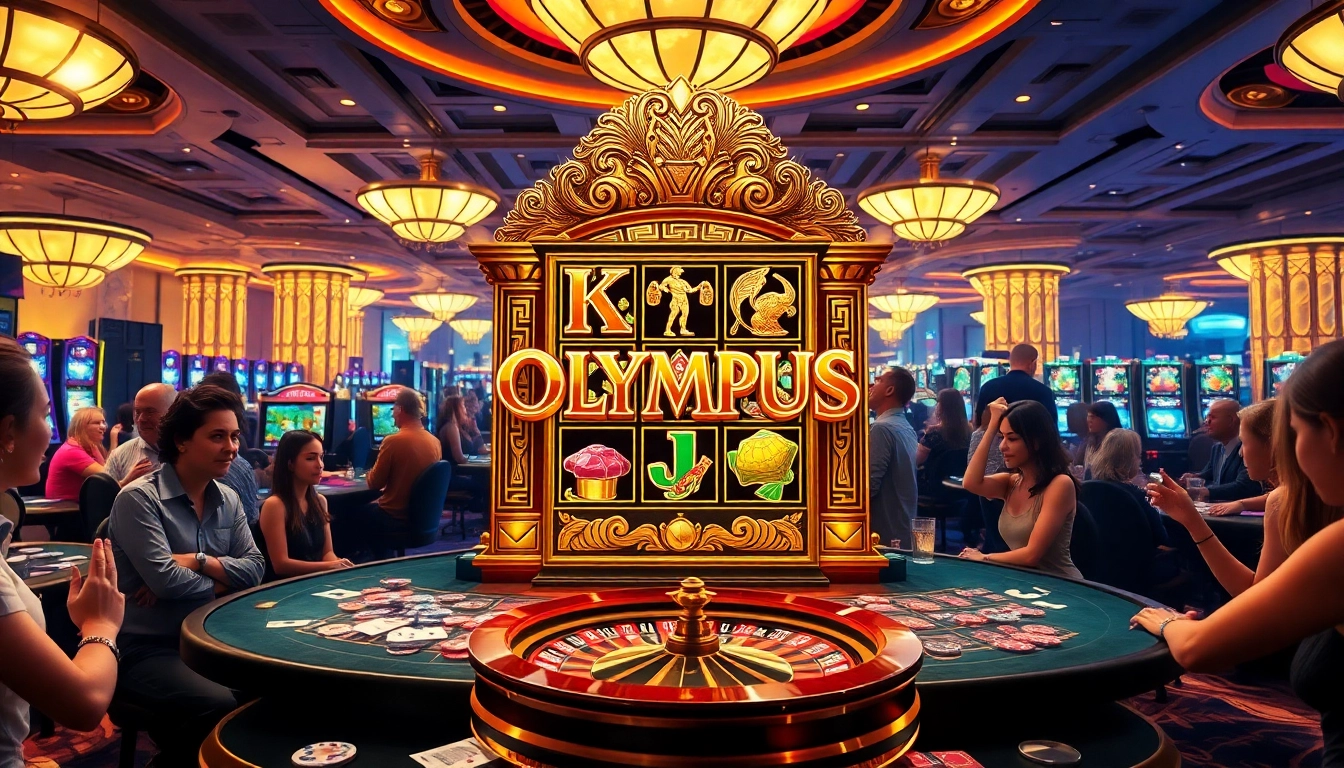 Experience the thrill of the Olympus slot machine in an exciting casino setting.