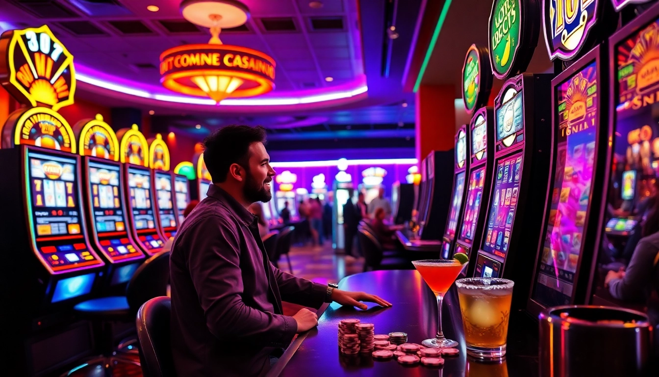 Menangkan permainan slot depo 1000 di suasana kasino yang menyenangkan dan berenergi.