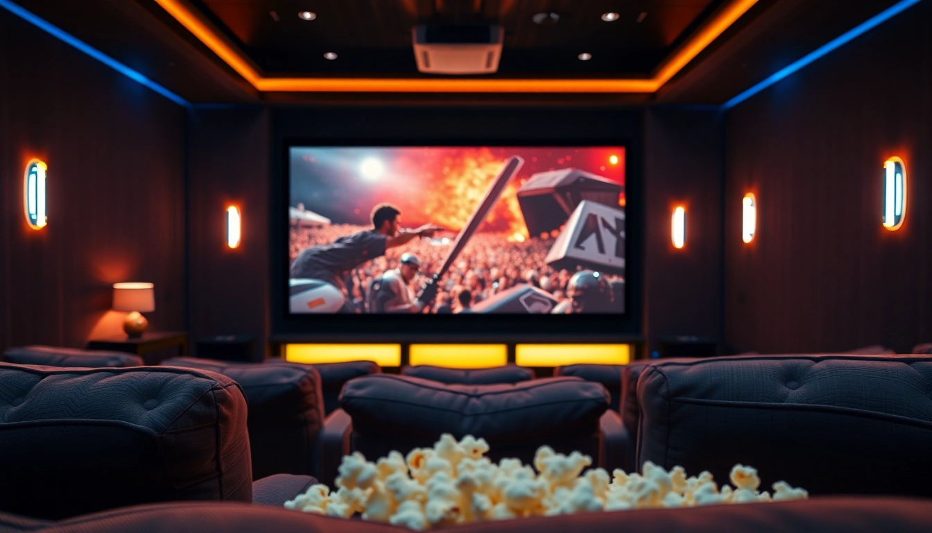 ดูหนังในบรรยากาศโรงภาพยนตร์ที่บ้าน มีกระเป๋าใส่ป๊อปคอร์นและไฟที่นุ่มนวล