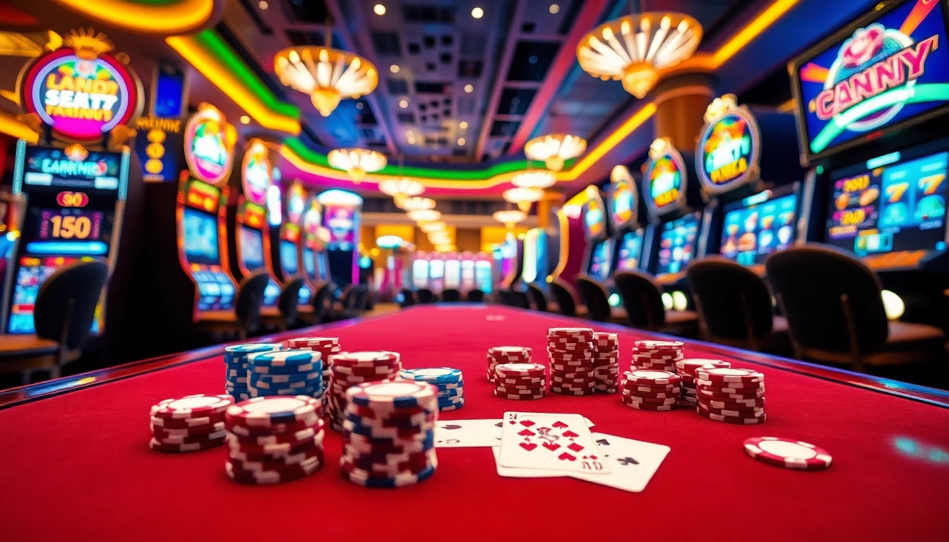 situs bangsawan88 offers an exciting casino experience with poker chips and vibrant slot machines.