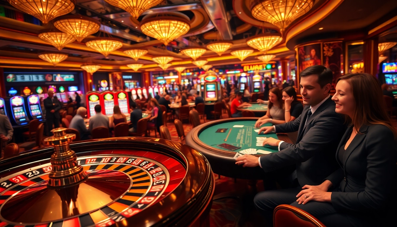 Engage in thrilling gaming action with SHBET's diverse casino experience showcasing roulette and blackjack tables.