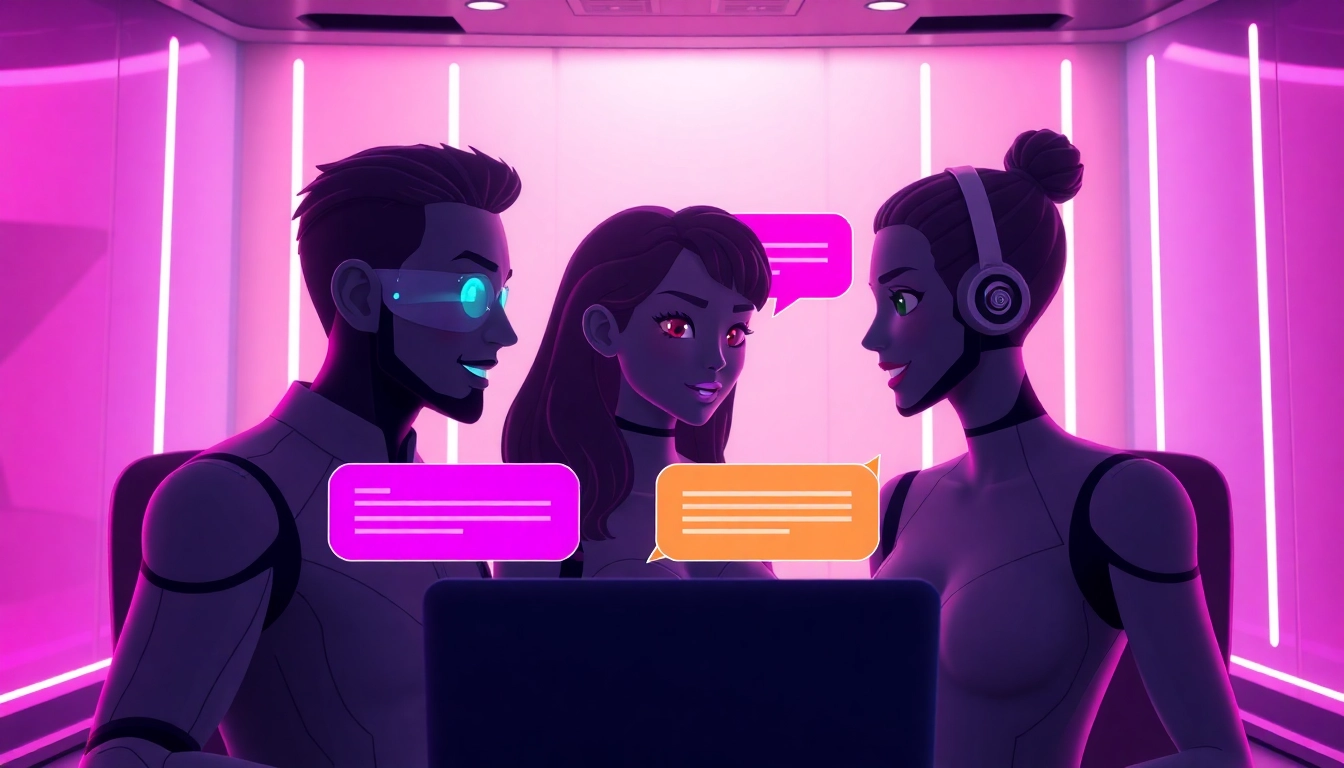 Interactive NSFW AI chat environment illustrating vibrant avatars and engaging dialogue for immersive experiences.